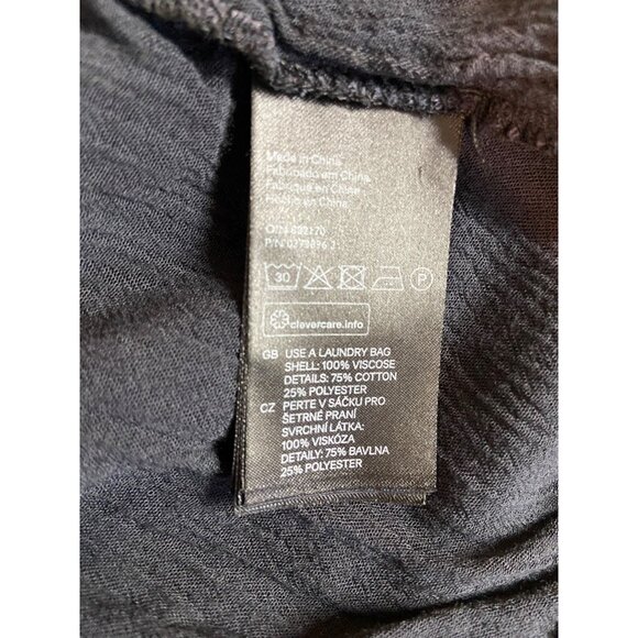 H&M Aztec Cardigan Top Open Tie Front Tassels Crepe Womens 12 Black BOHO - Picture 7 of 9